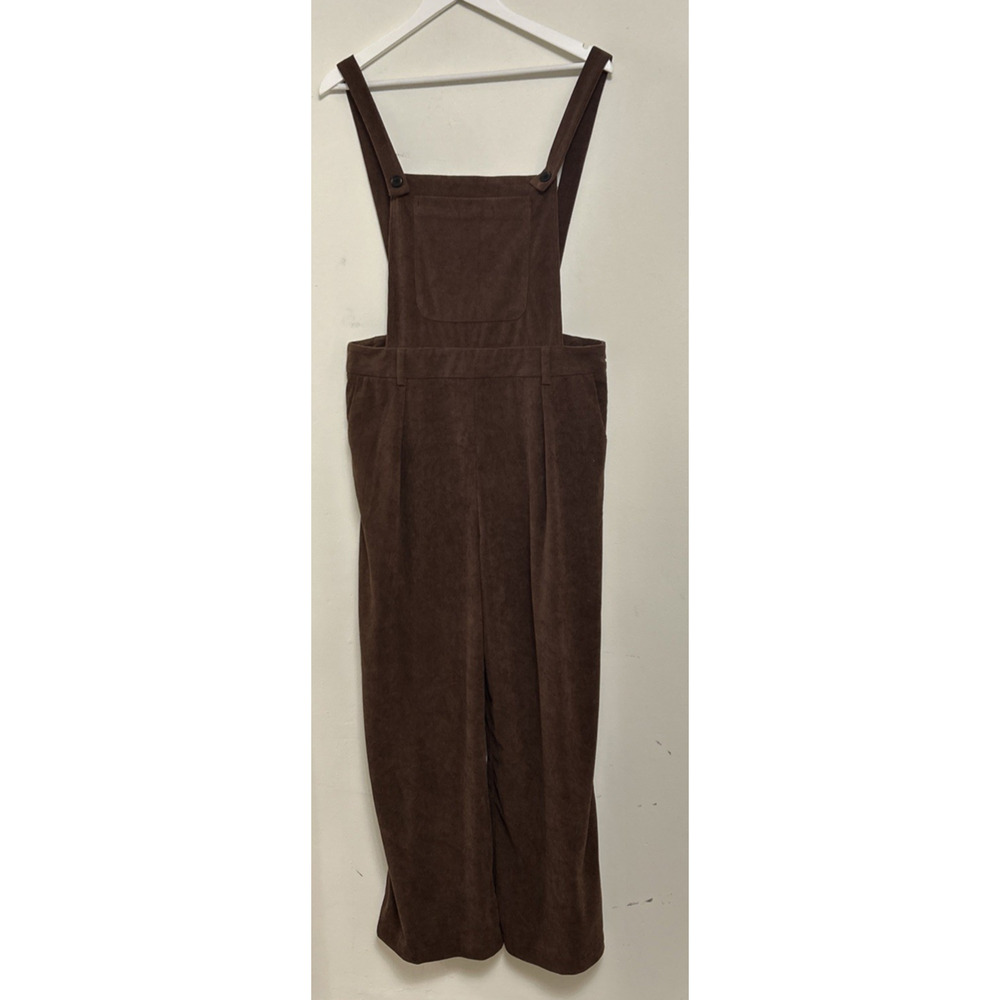 Commense Brown Jumpsuit Overalls Ribbed Corduroy Wide Legs Women's XL - Picture 2 of 11